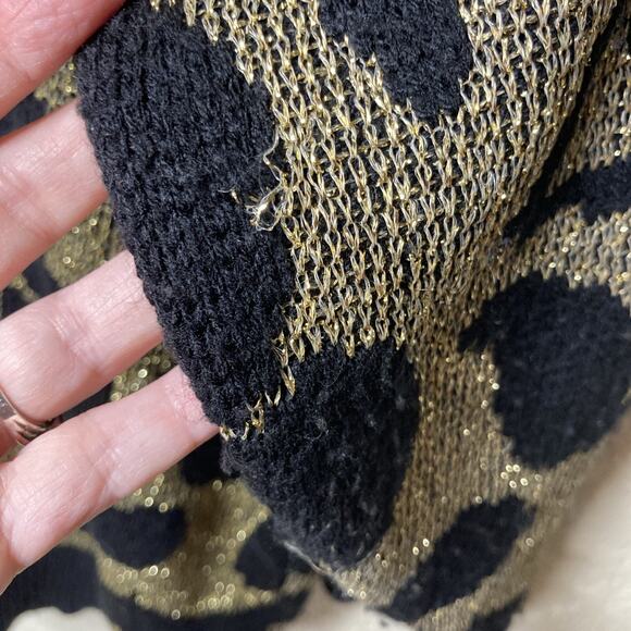 Vintage Jane Adams Sweater Womens Size XL? See Measurements Floral Metallic Gold - Picture 12 of 13